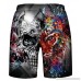 DUOLIFU Men's 3D Print Casual Classic Drawstring Loose Fit Trunks Boardshort Shorts Tiger & Skull B07FSHV681